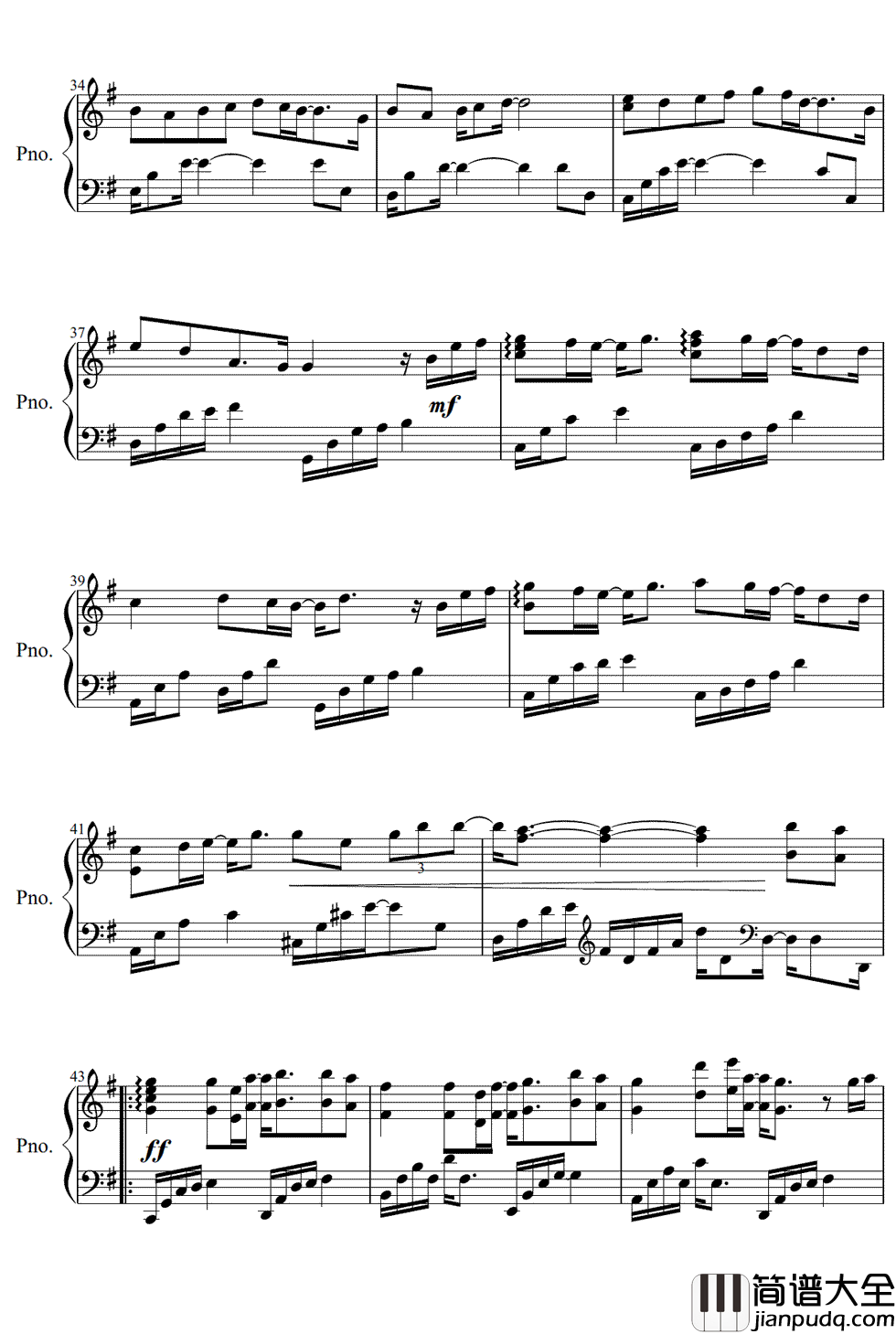 命运钢琴谱_家家_如果能如影随形_谁愿意一意孤行