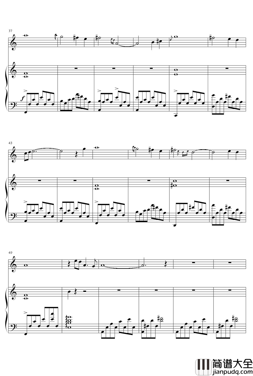 卷珠帘钢琴谱_霍尊_美哭了观众_唱哭了刘欢的一首歌