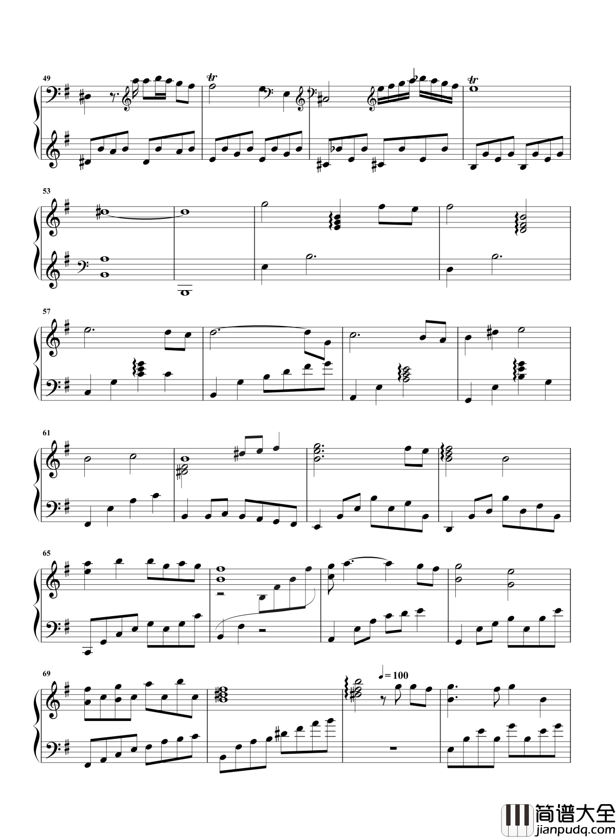 胡桃夹子钢琴谱_张碧晨_风触碰悲伤带不走痛