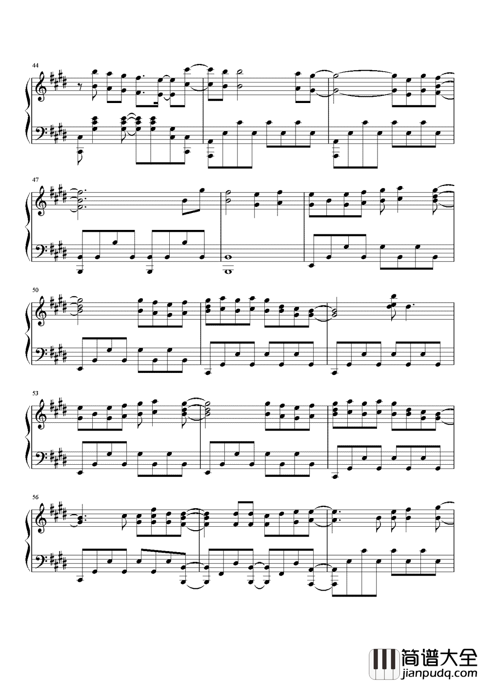 寂寞寂寞就好钢琴谱_田馥甄_寂寞寂寞就好_谁也别来安慰拥抱