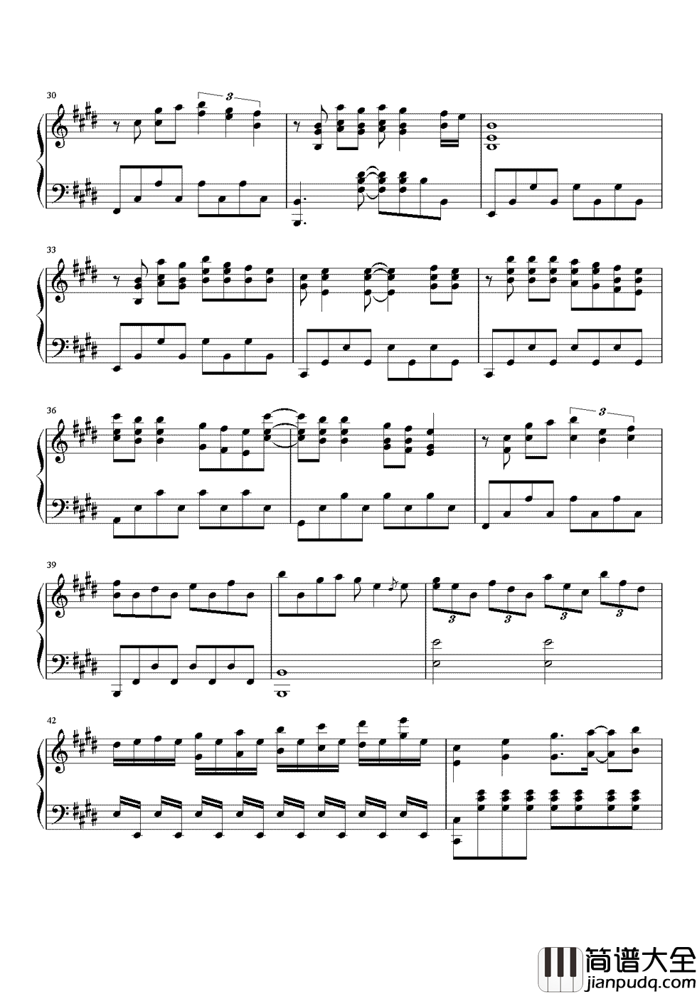 寂寞寂寞就好钢琴谱_田馥甄_寂寞寂寞就好_谁也别来安慰拥抱