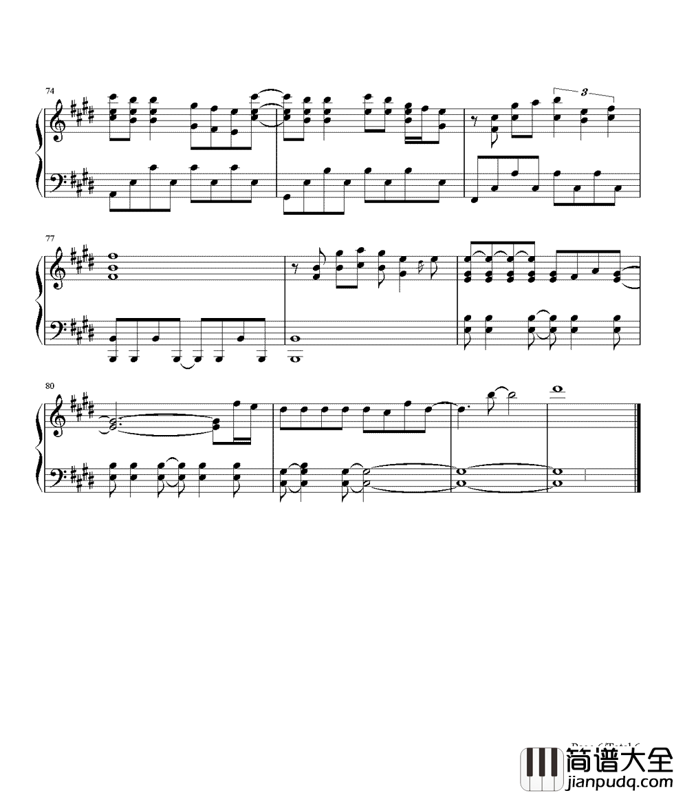 寂寞寂寞就好钢琴谱_田馥甄_寂寞寂寞就好_谁也别来安慰拥抱