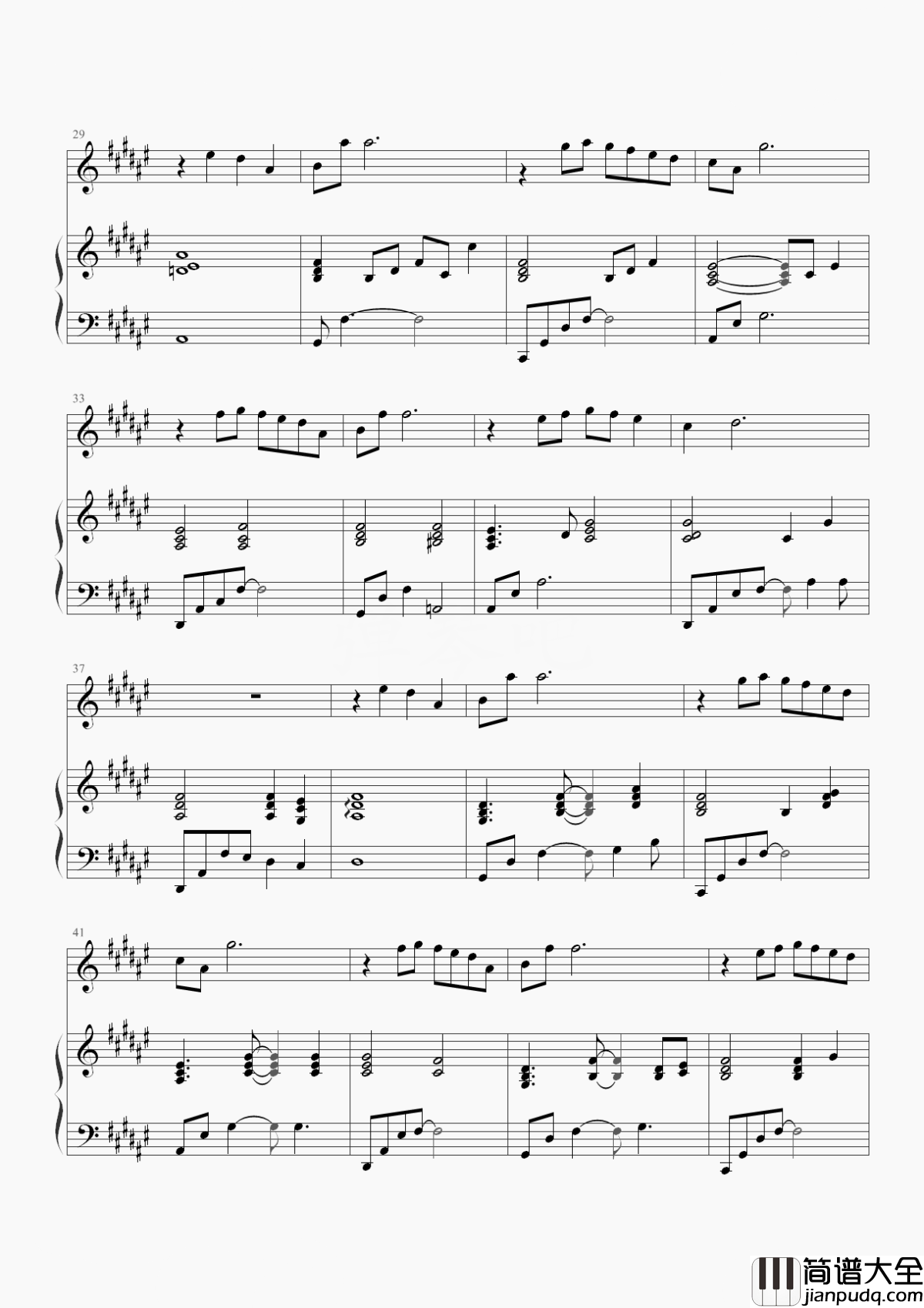 皈依钢琴谱_小鱼_世间安得双全法不负如来不负卿