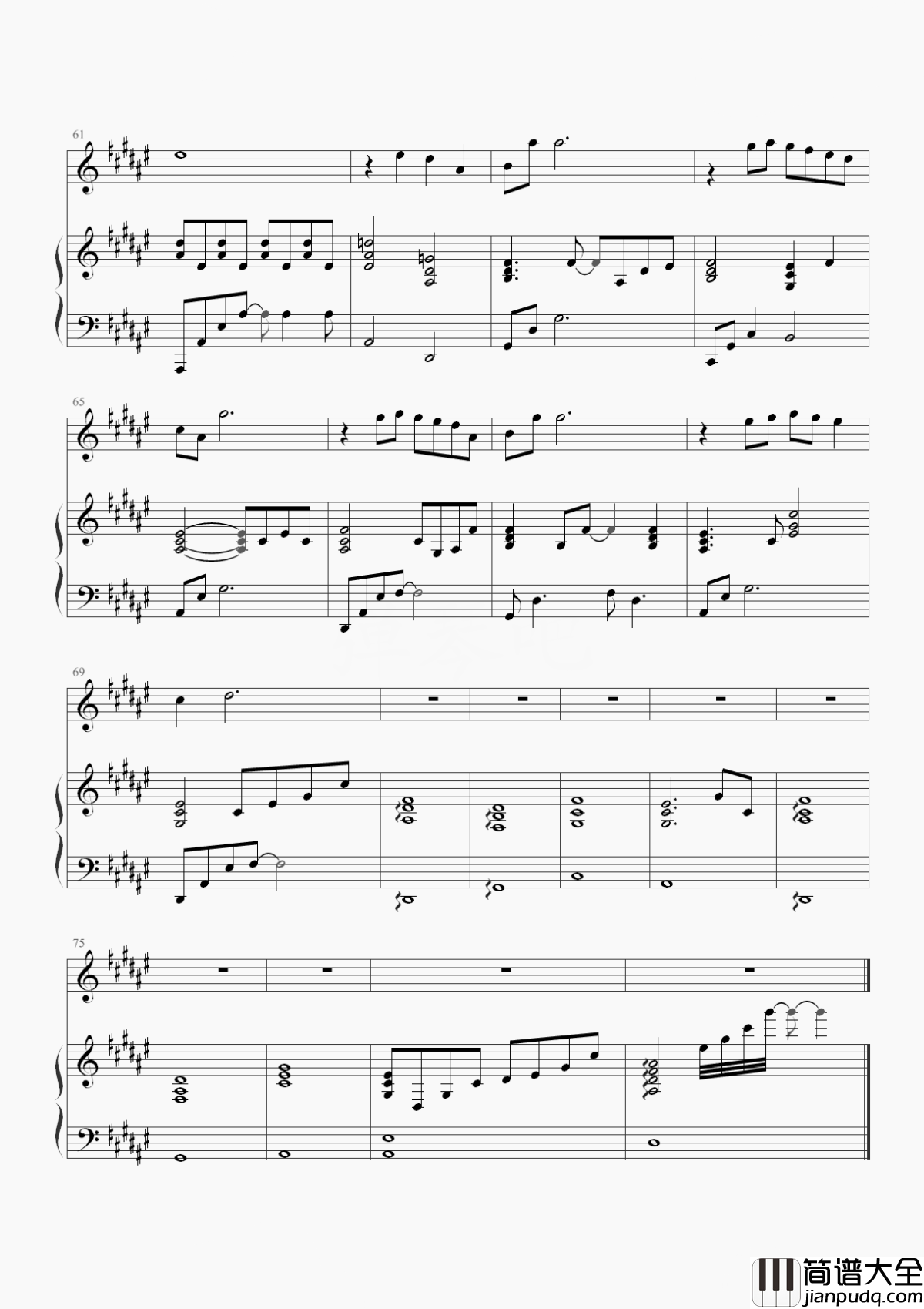 皈依钢琴谱_小鱼_世间安得双全法不负如来不负卿