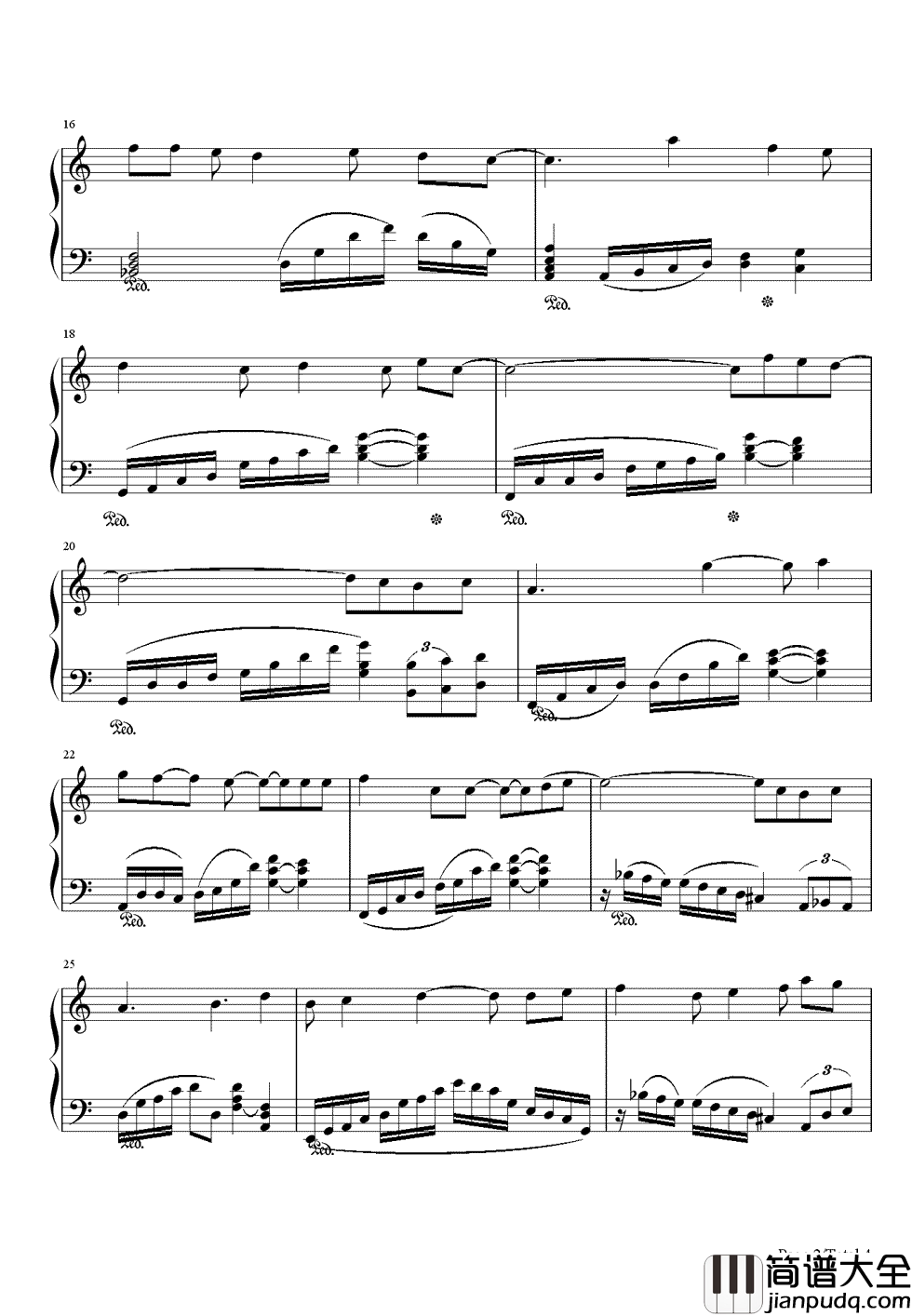 笑忘歌钢琴谱_五月天_这一生只愿平凡快乐