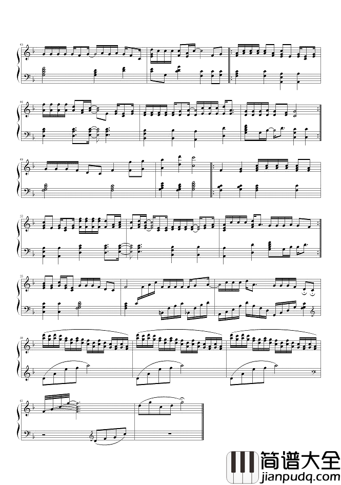 忘情水钢琴谱_刘德华_是啊哈给你的一杯忘情水