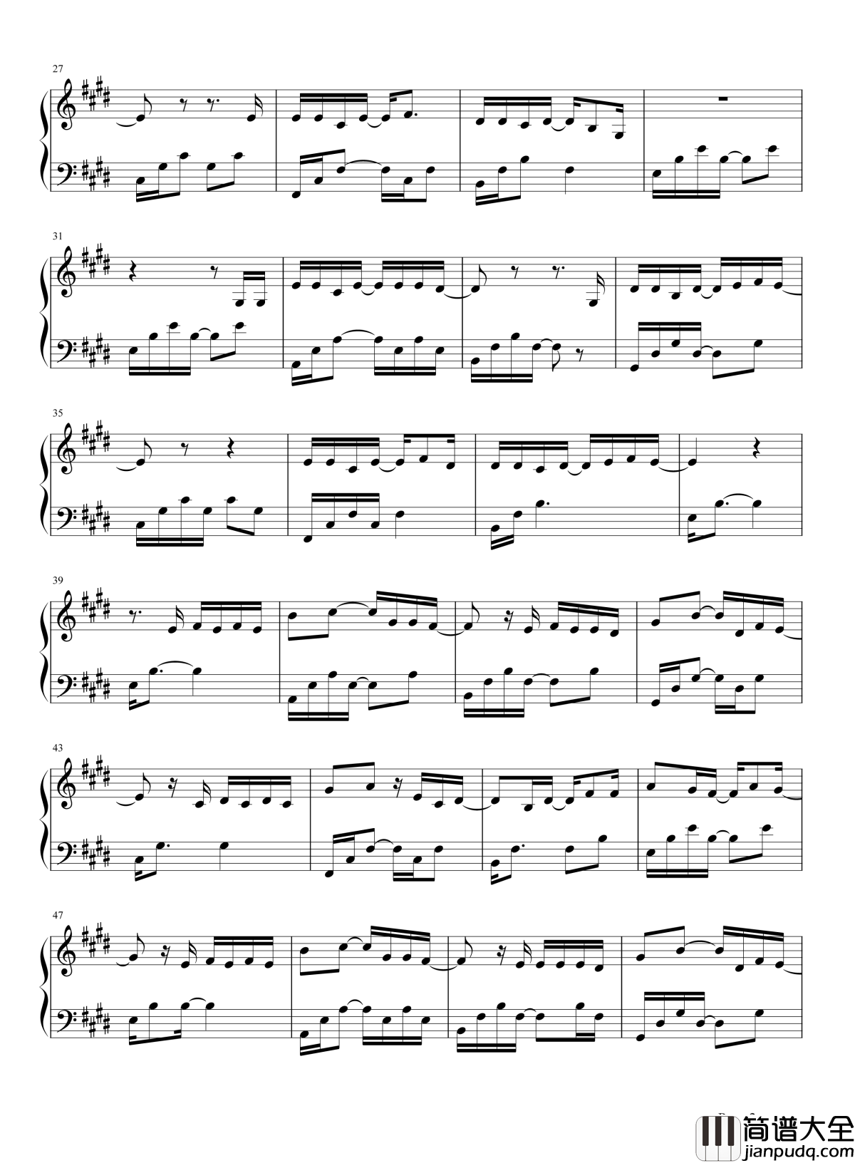 暧昧钢琴谱_薛之谦_流的泪是原来给她的