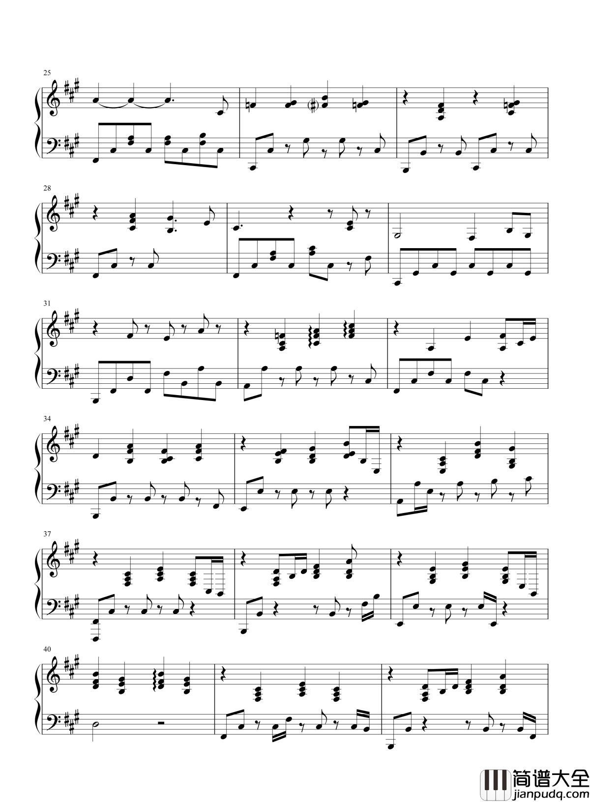 停格钢琴谱_蔡健雅｜心脏停了空气死了，爱从此停格