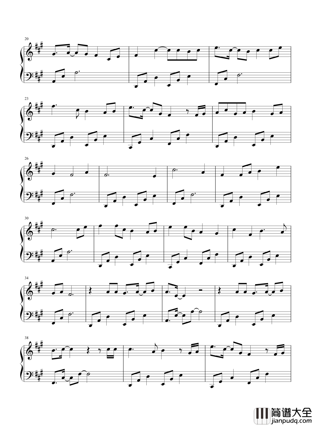 因你钢琴谱_陈伟霆_言不由衷谁能懂_情到深处比酒浓