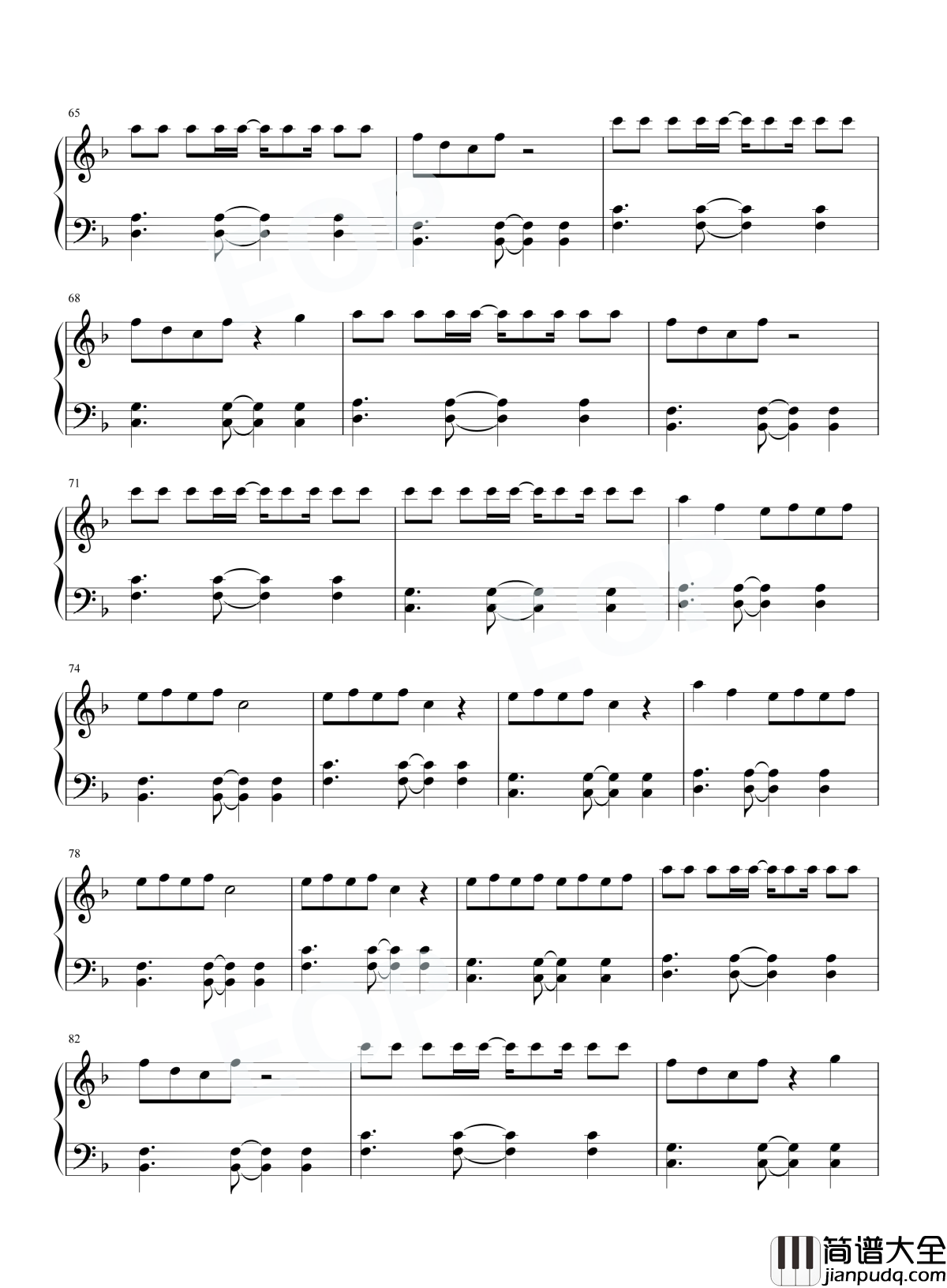 9277钢琴谱_深七_你是场不散的感人电影和温暖风景