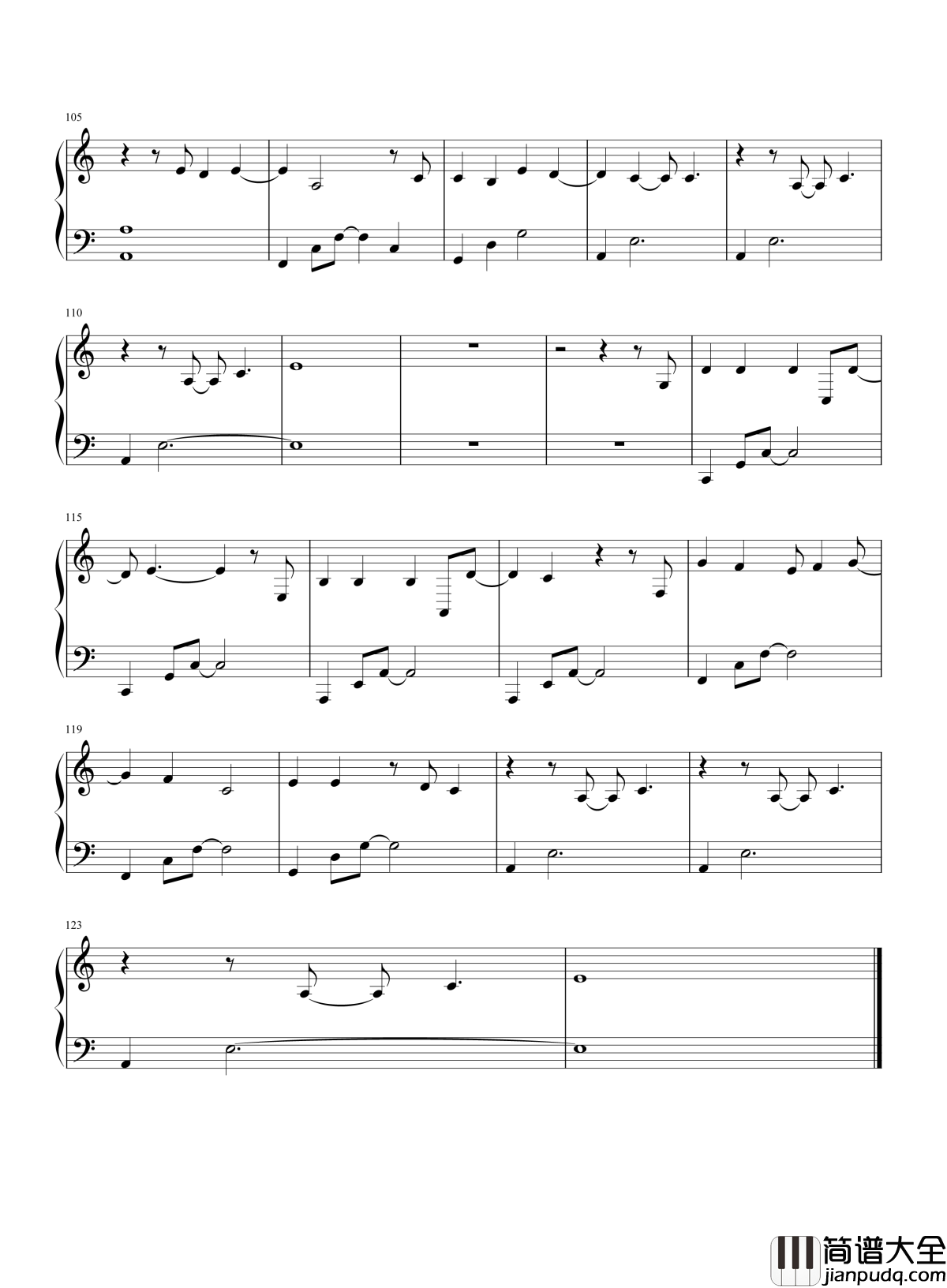 我害怕钢琴谱_薛之谦_我害怕你们错过如此好的薛之谦