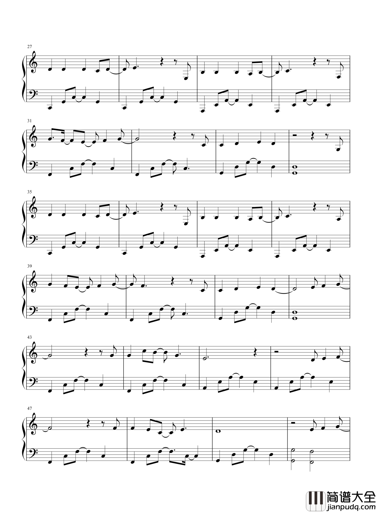 我害怕钢琴谱_薛之谦_我害怕你们错过如此好的薛之谦