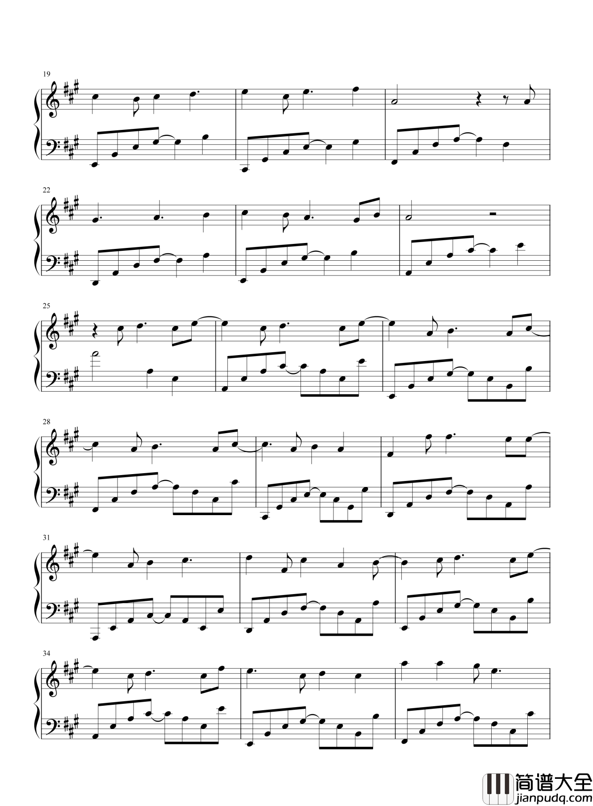 我还想她钢琴谱_林俊杰_“请告诉她，我不爱她别告诉她，我还想她”