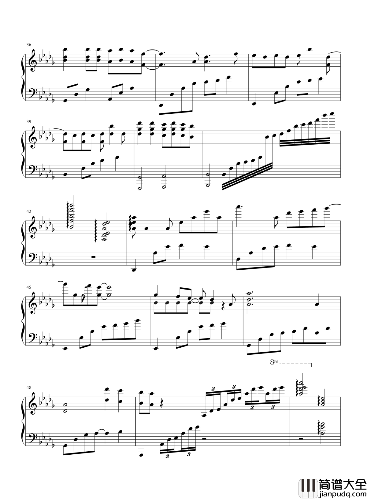 漂洋过海来看你钢琴谱_娃娃_为了这次相聚_我连见面的呼吸都反复练习