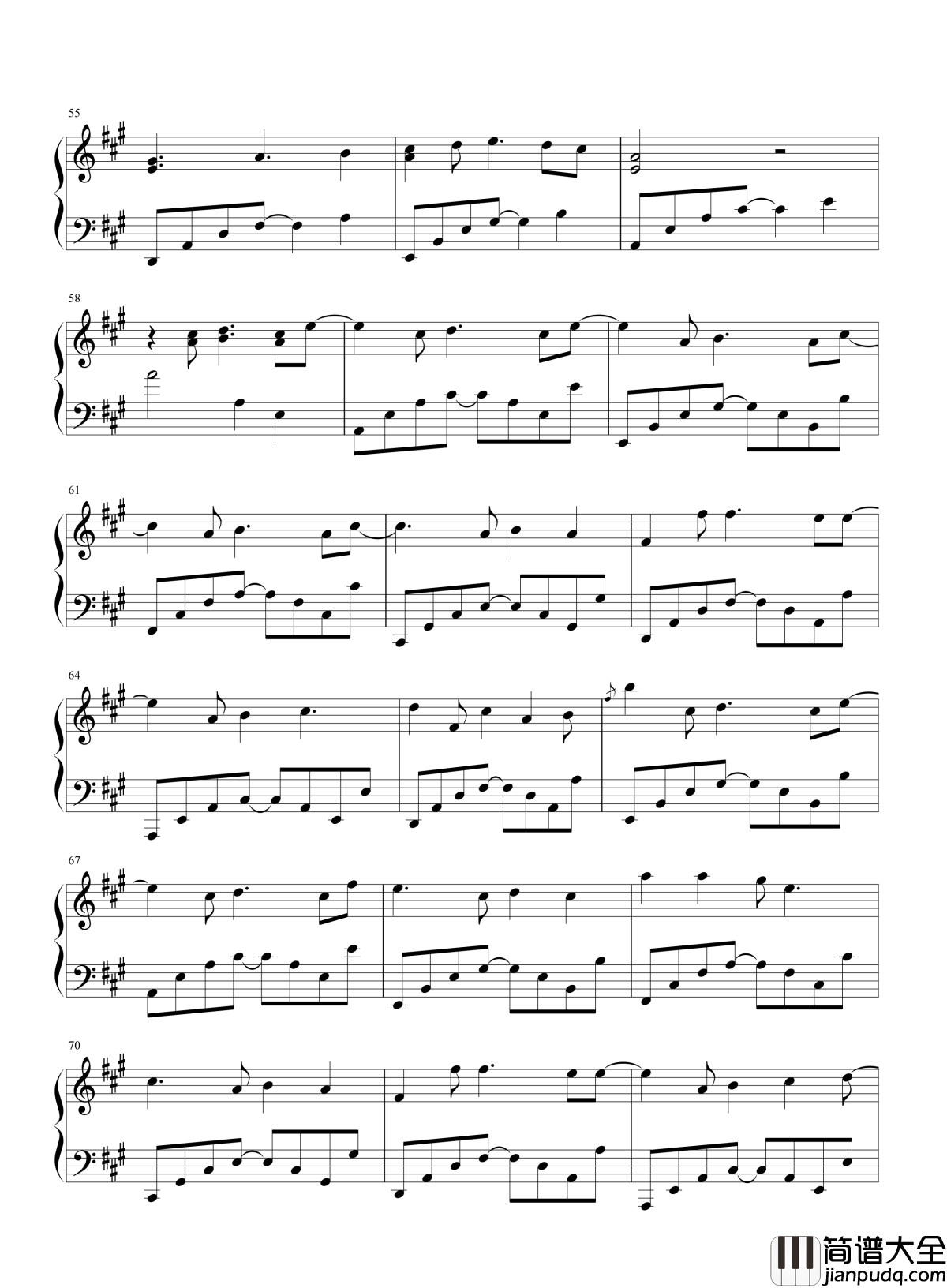 我还想她钢琴谱_林俊杰_“请告诉她，我不爱她别告诉她，我还想她”