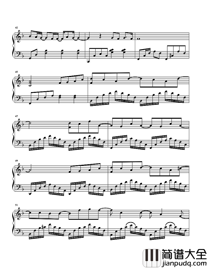 水星记钢琴谱_郭顶_做个梦给你_等到看你银色满际