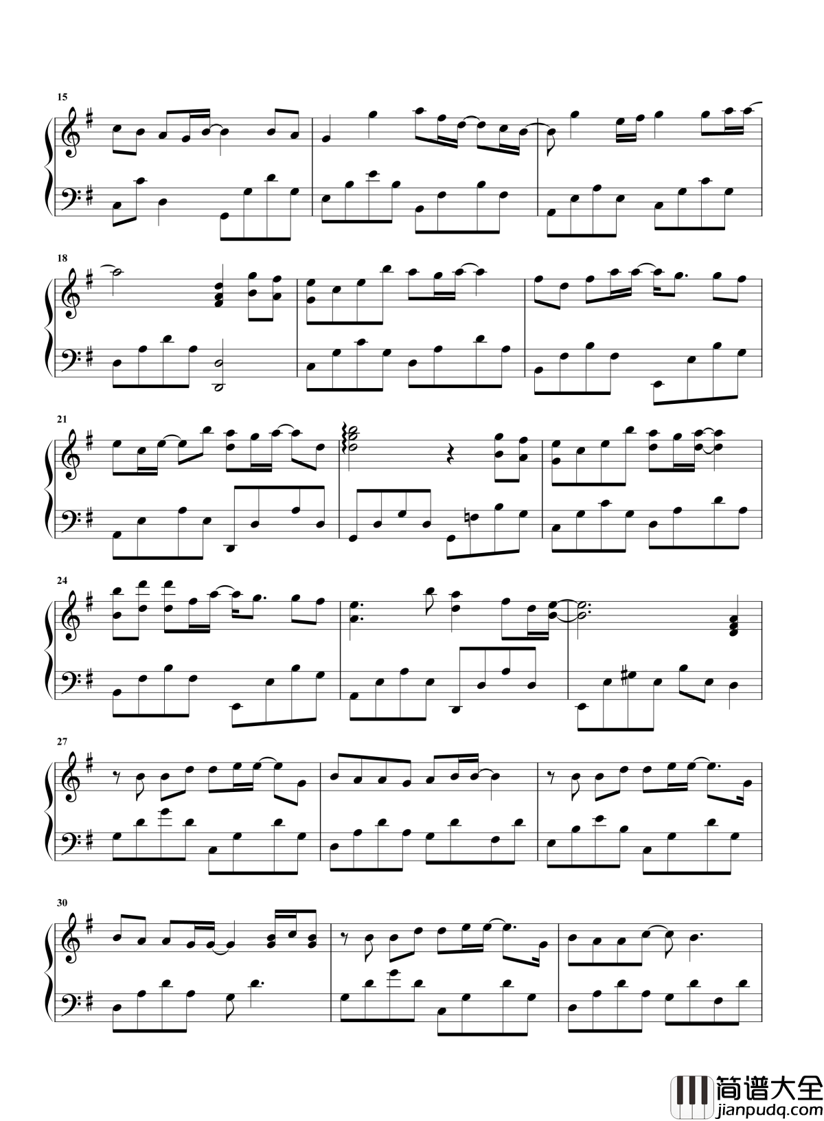 多想留在你身边钢琴谱_刘增瞳_如果能留在你身边_伴你日日夜夜