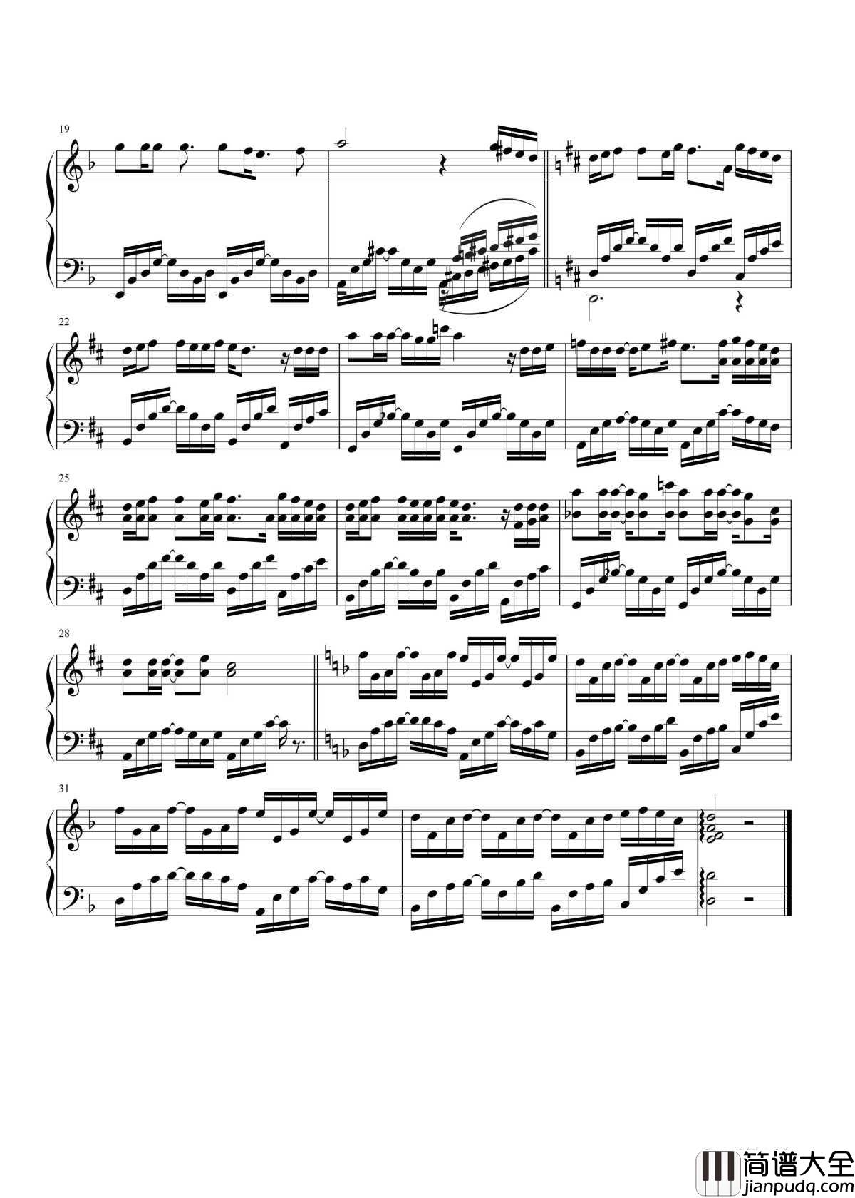 画沙钢琴谱_周杰伦_/_袁咏琳_一曲双词回忆杀