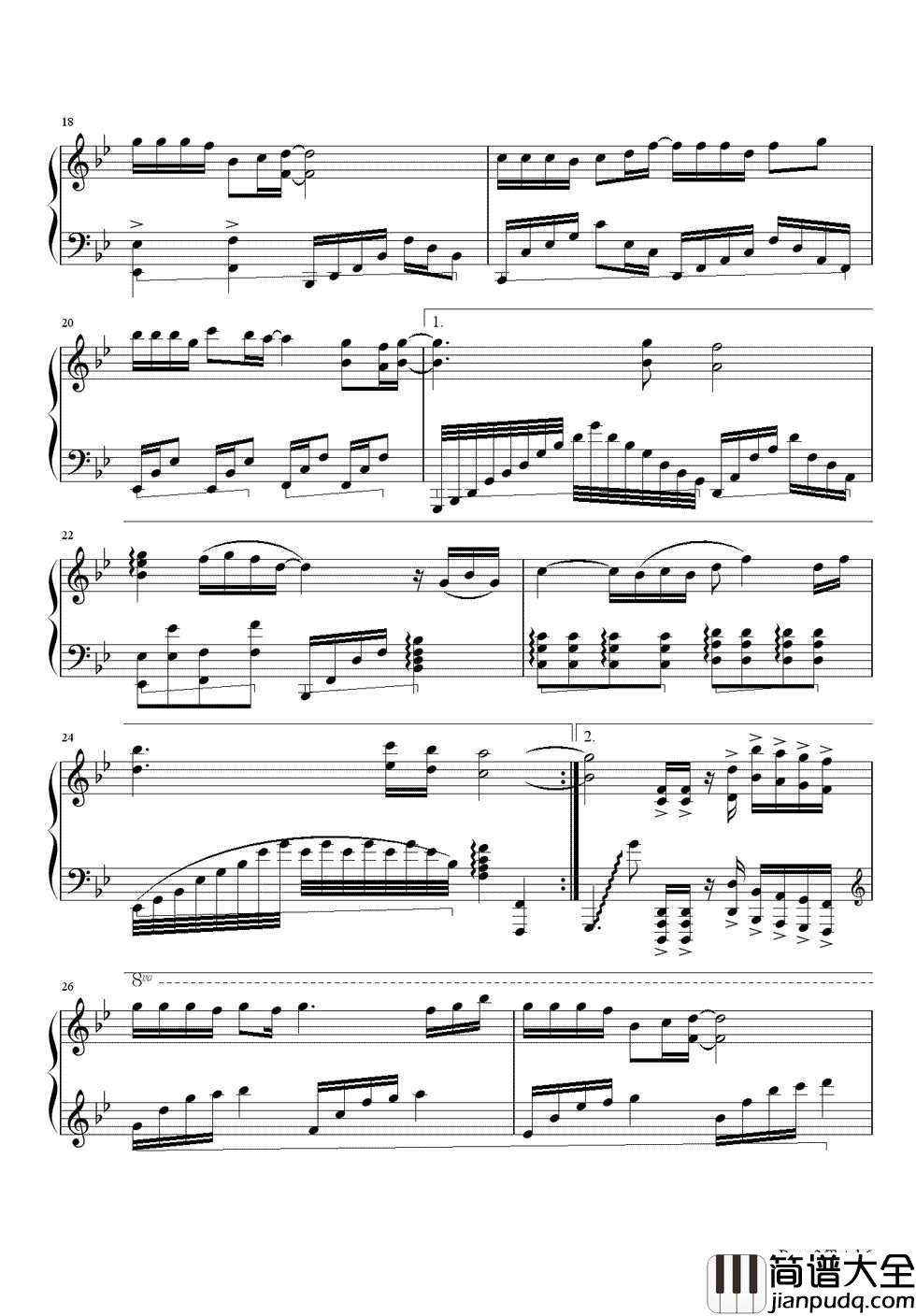 爱上你是一个错钢琴谱_孙露__心碎了,痛过苦过,人生才没白过!