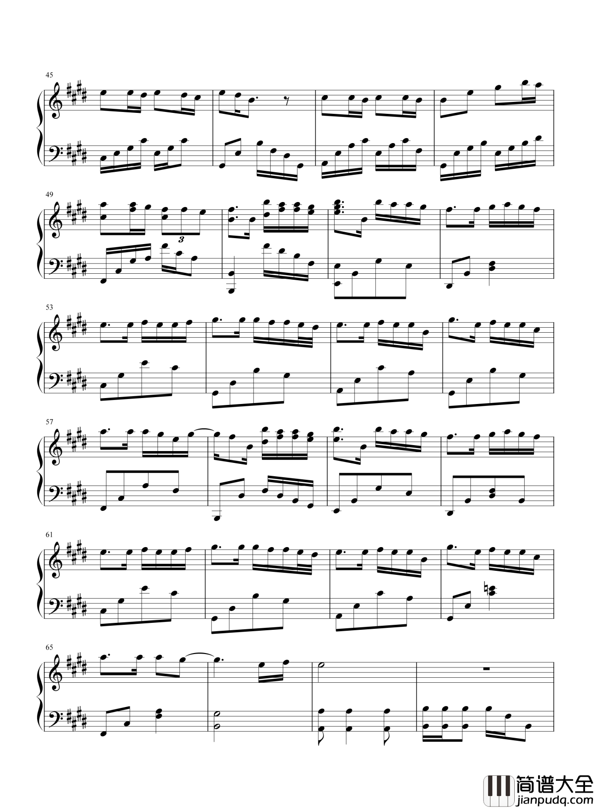 我很快乐钢琴谱_刘惜君_因为有你我很快乐