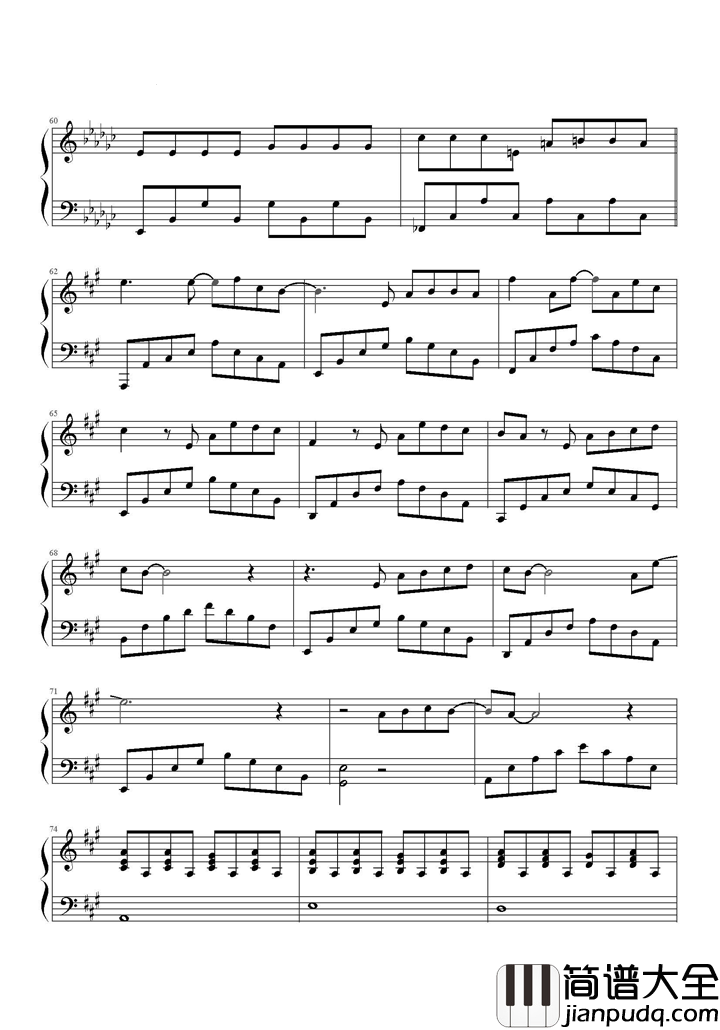 天后钢琴谱_陈势安_我嫉妒你的爱气势如虹