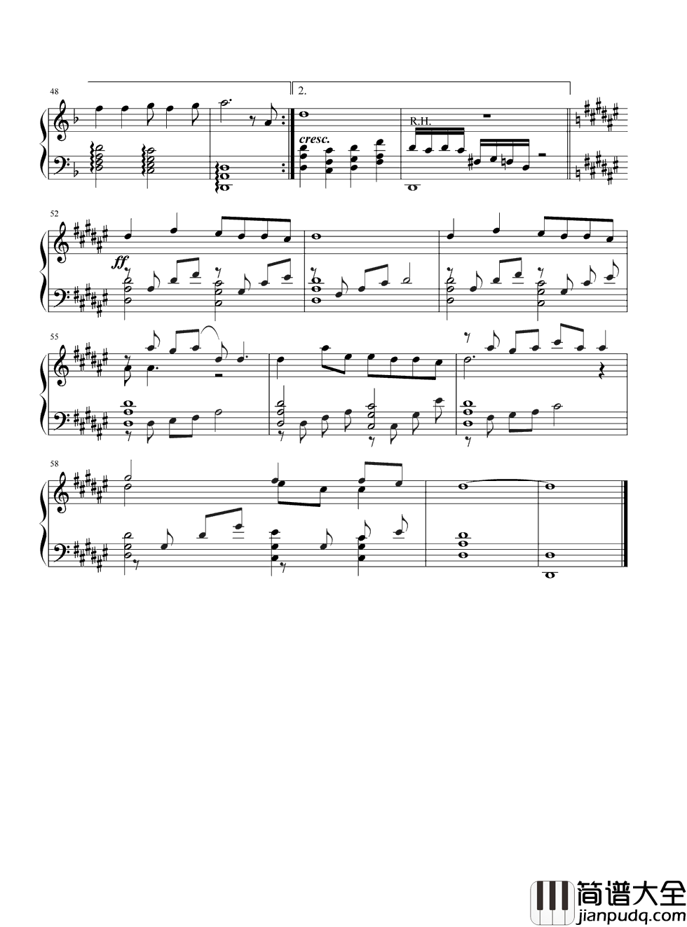 十六年钢琴谱_陈晓_这十六年我多想留在你身边