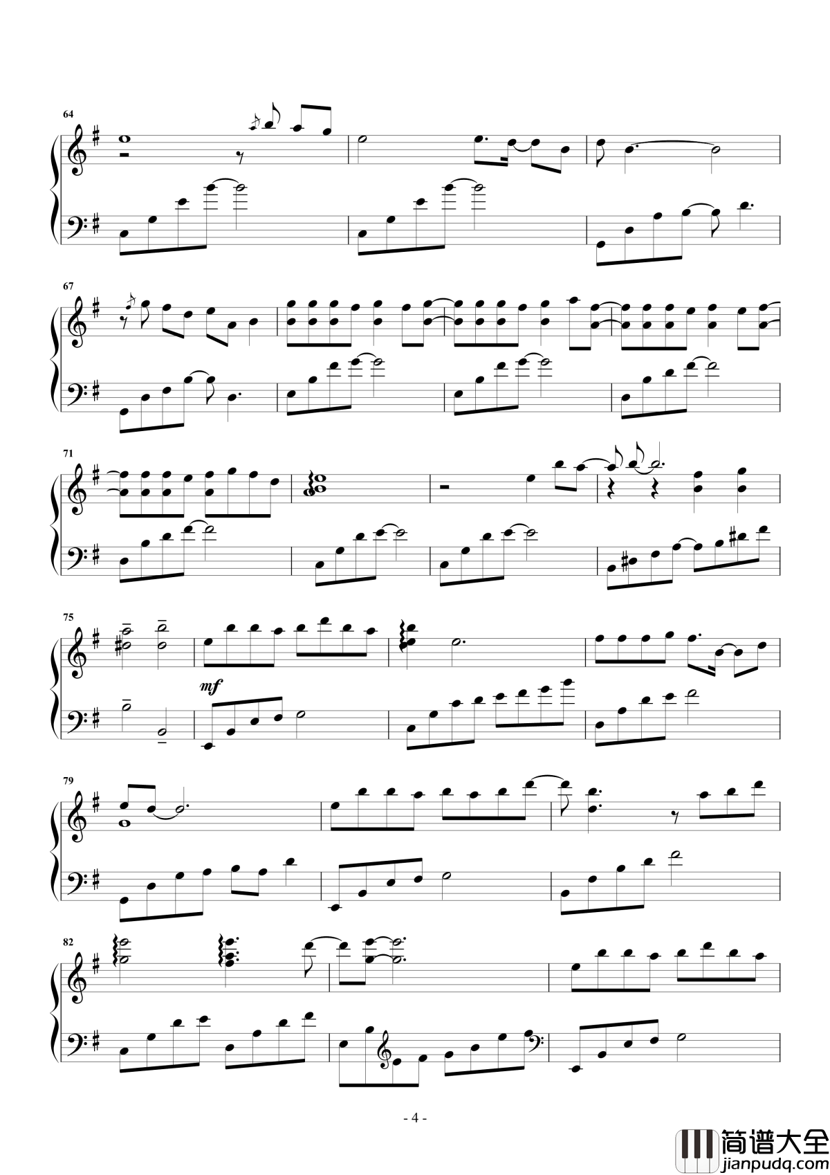 凉凉钢琴谱_杨宗纬/张碧晨_电视剧三生三世十里桃花片尾曲