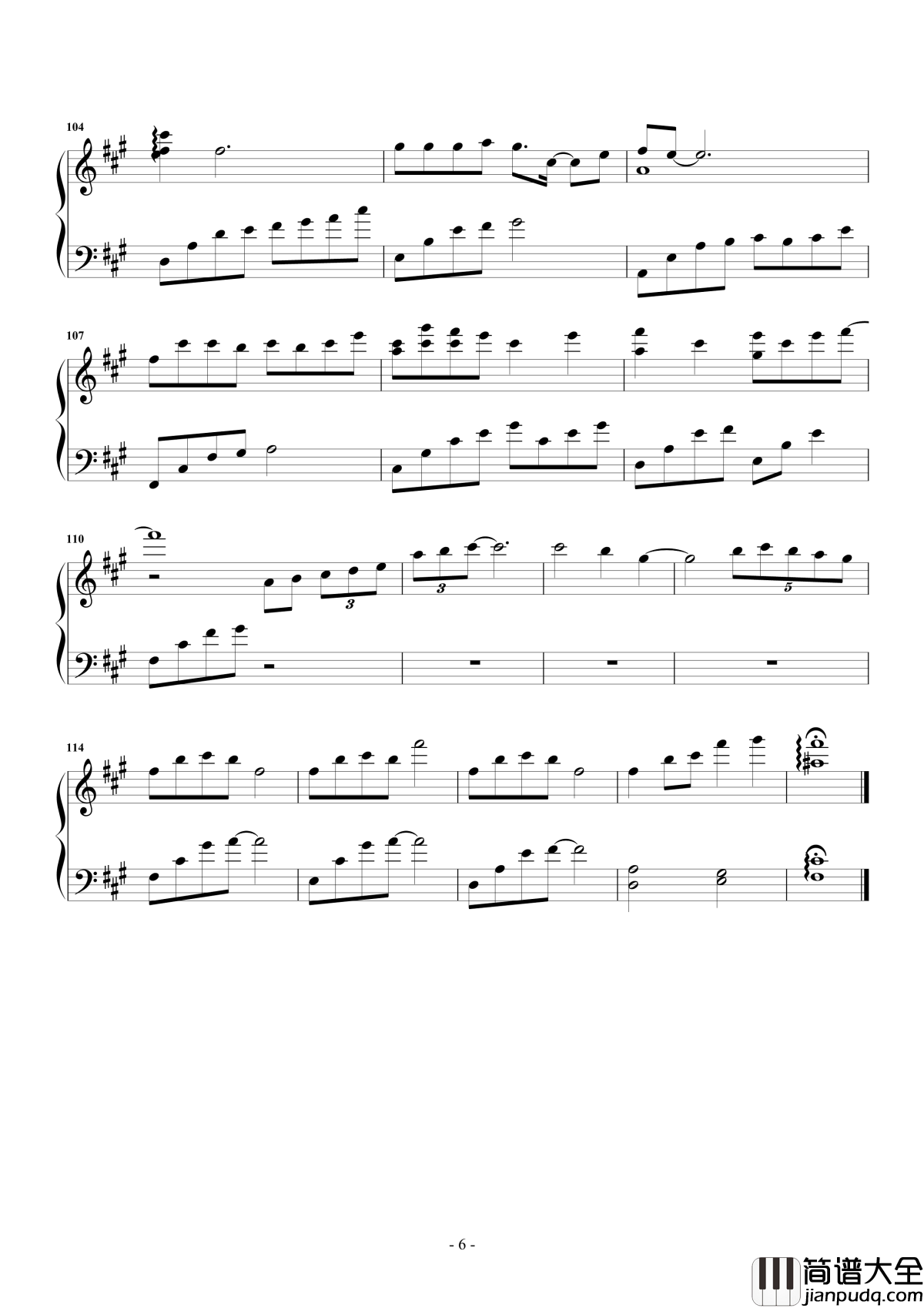 凉凉钢琴谱_杨宗纬/张碧晨_电视剧三生三世十里桃花片尾曲