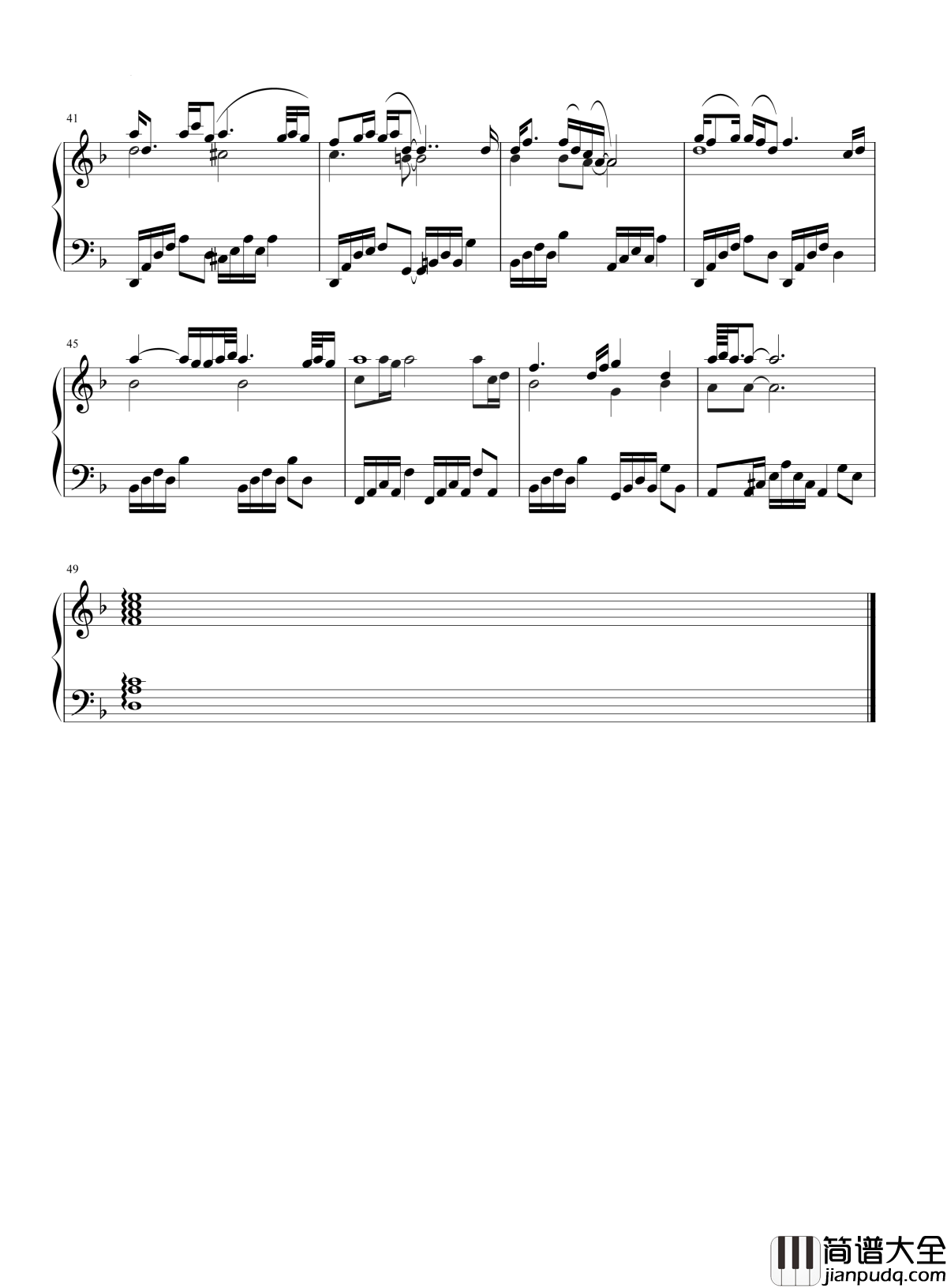 身骑白马钢琴谱_徐佳莹_不管危不危险都放下一切跟你走_只要一起承担_只要你不放手