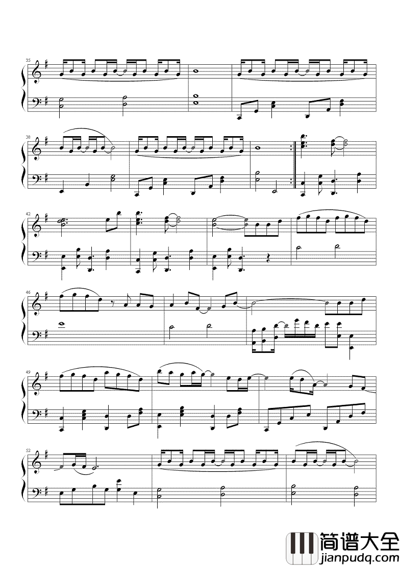 一吻天荒钢琴谱_胡歌_永远不会凋谢的花