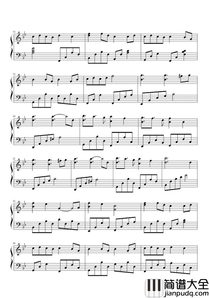 蝴蝶钢琴谱_刘若英_梁山泊与祝英台的爱情故事