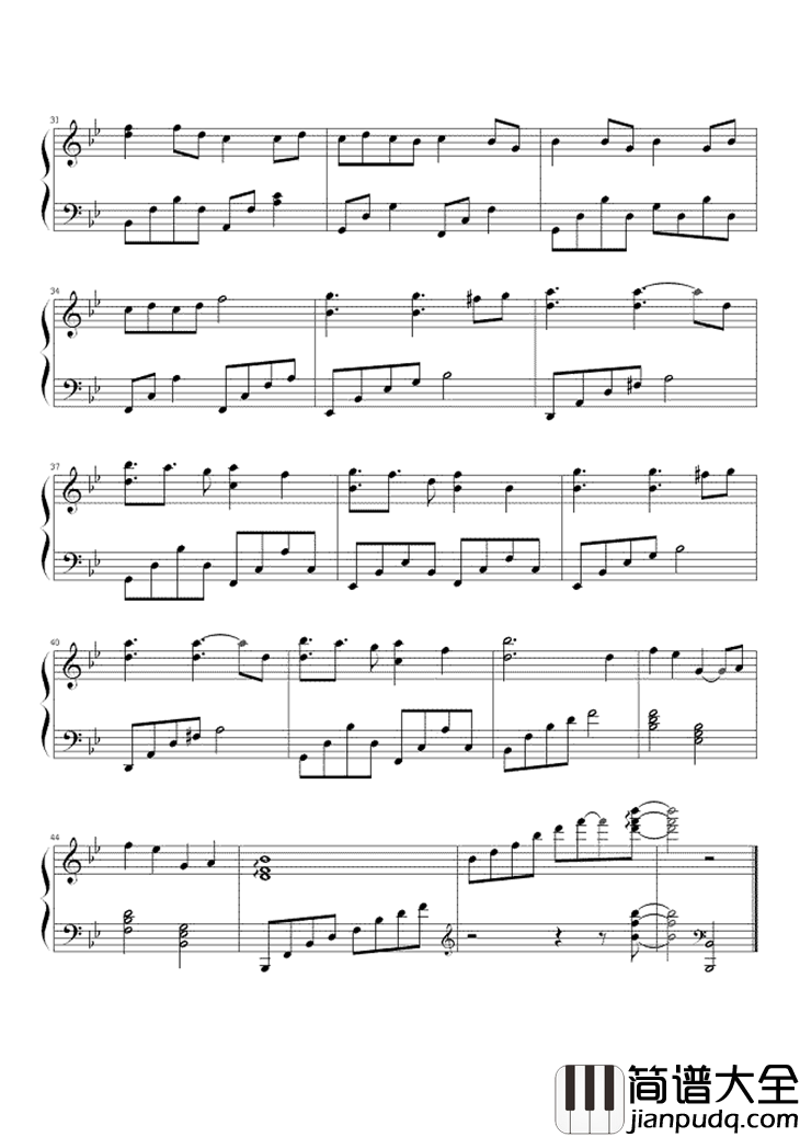 蝴蝶钢琴谱_刘若英_梁山泊与祝英台的爱情故事