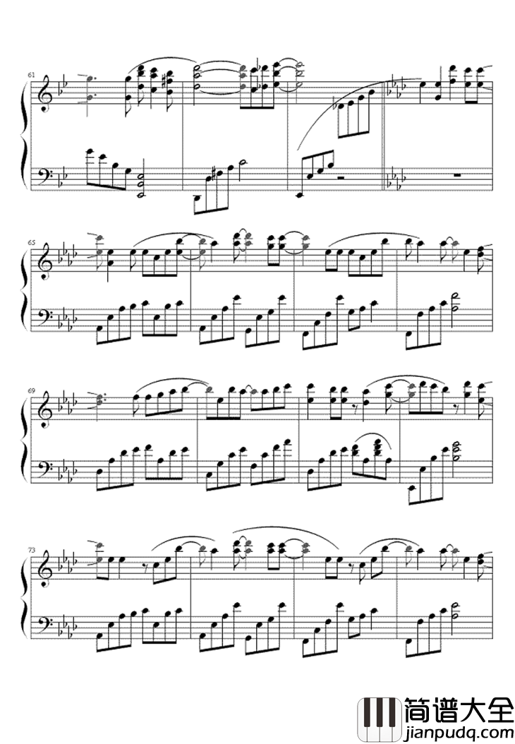 左边钢琴谱_杨丞琳_你和我之间的遥远_永远隔着亲切