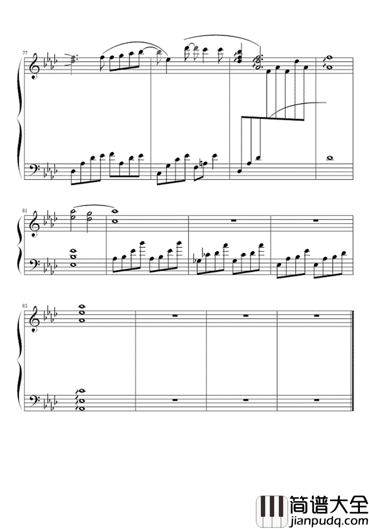 左边钢琴谱_杨丞琳_你和我之间的遥远_永远隔着亲切