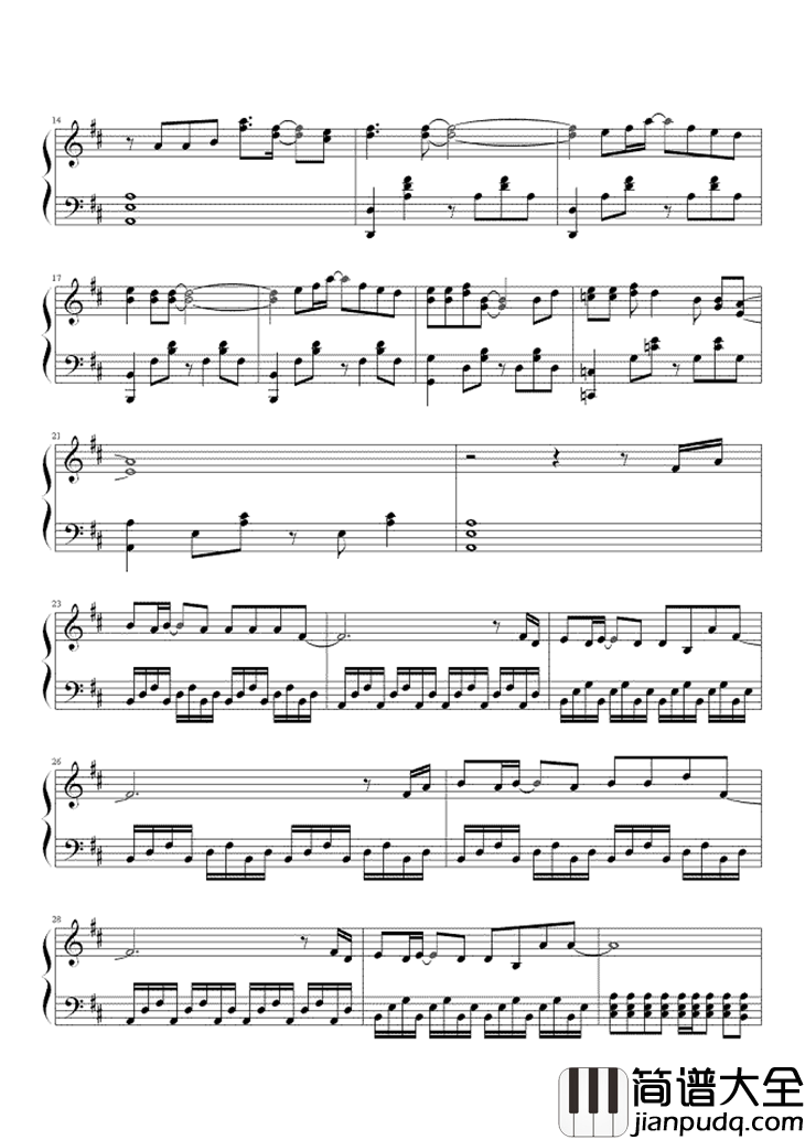 怒放的生命钢琴谱_汪峰_我想要怒放的生命_拥有冲破一切的力量