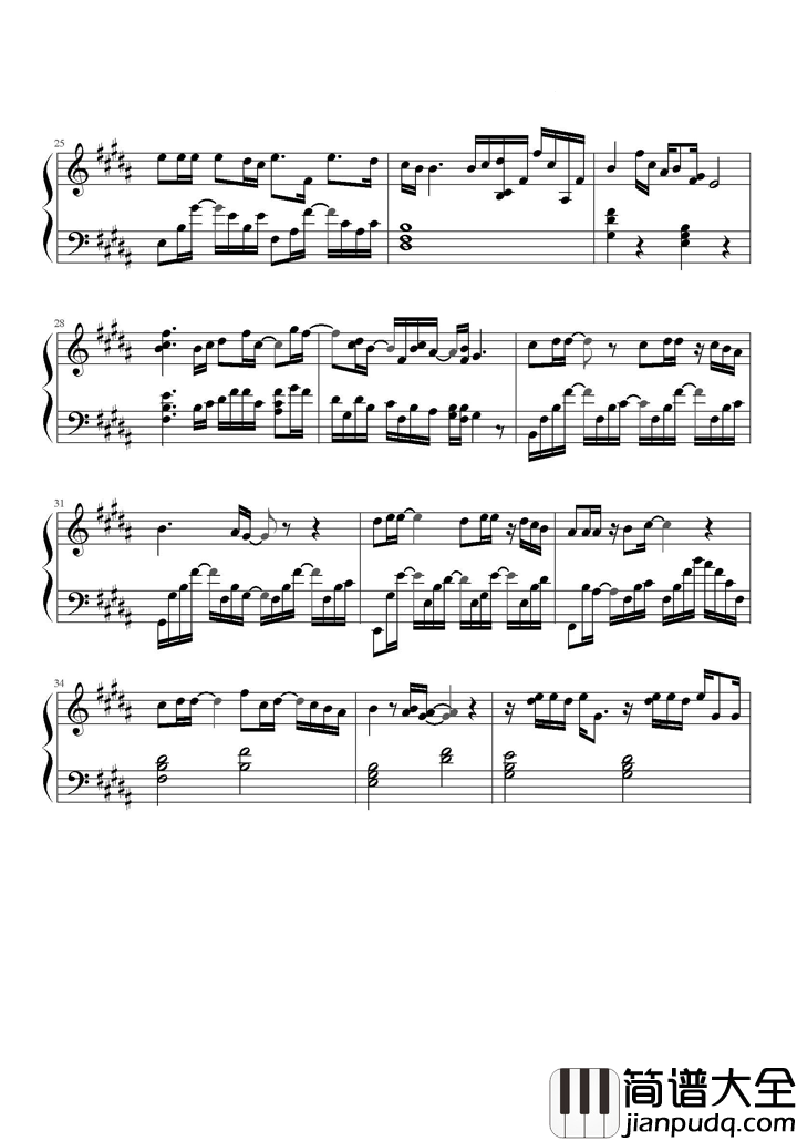 有一点动心钢琴谱_张信哲_我和你男和女都逃不过爱情