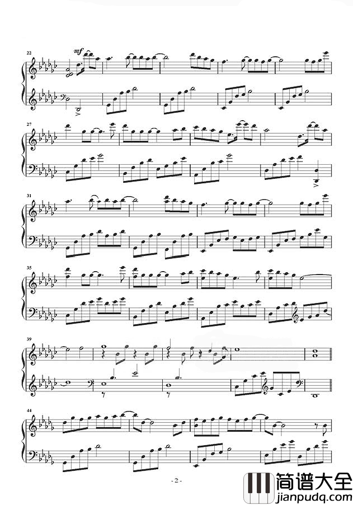 心有独钟钢琴谱_李佩玲_单单为你心有独钟