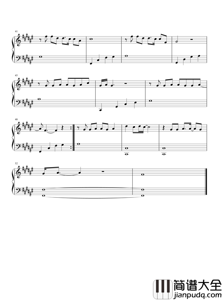 唯你一生钢琴谱_水木年华_唯有你一生到终点