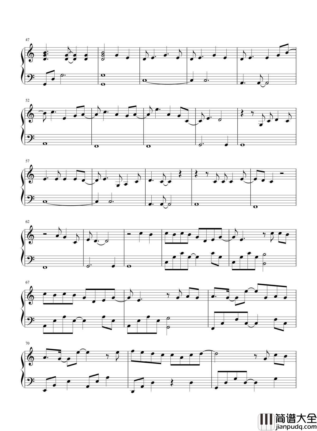 等我回家_钢琴谱_薛之谦_我们都未老，那就再爱一次吧