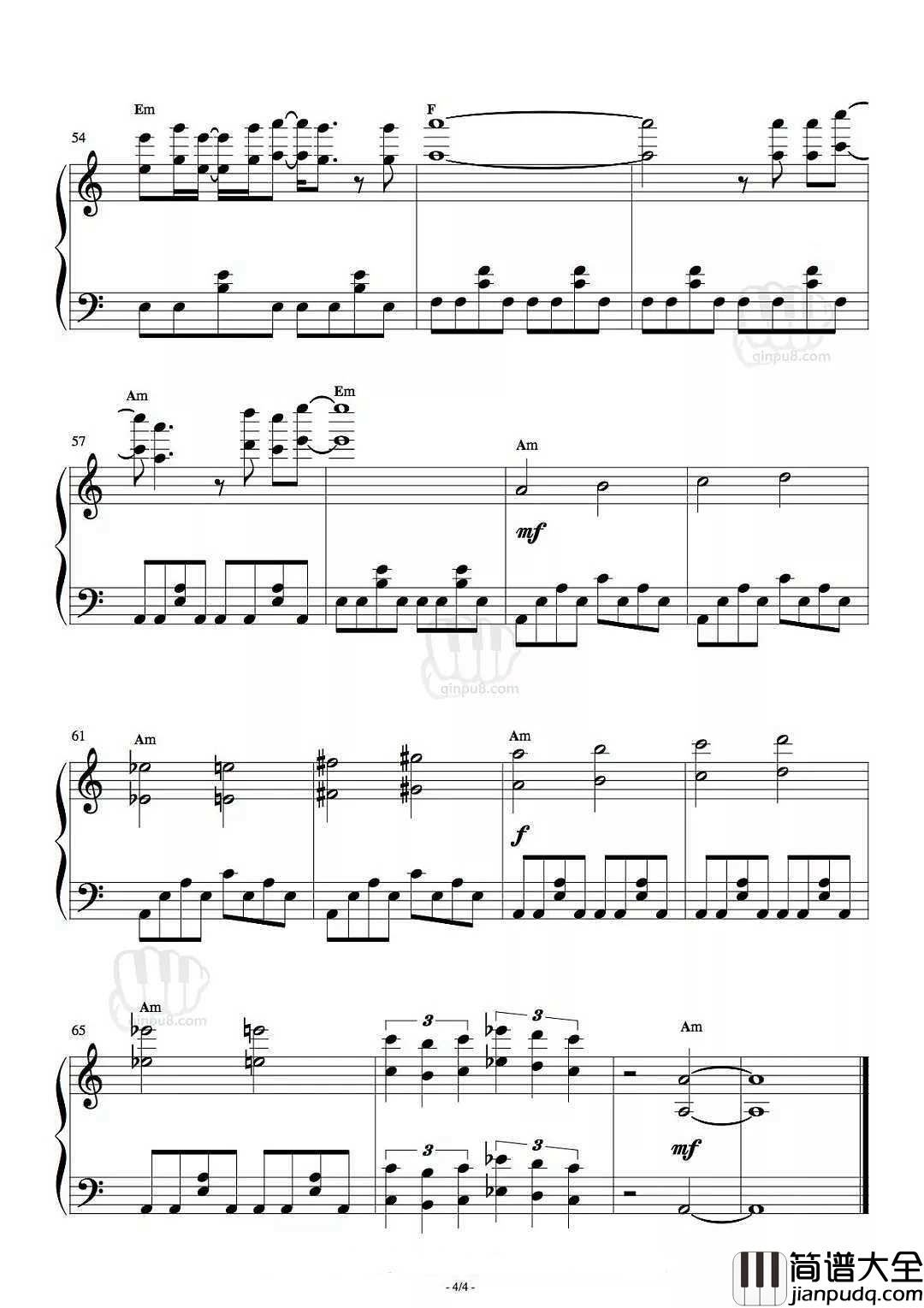 I_will_carry_you钢琴谱_五月天_王者荣耀团队主打歌