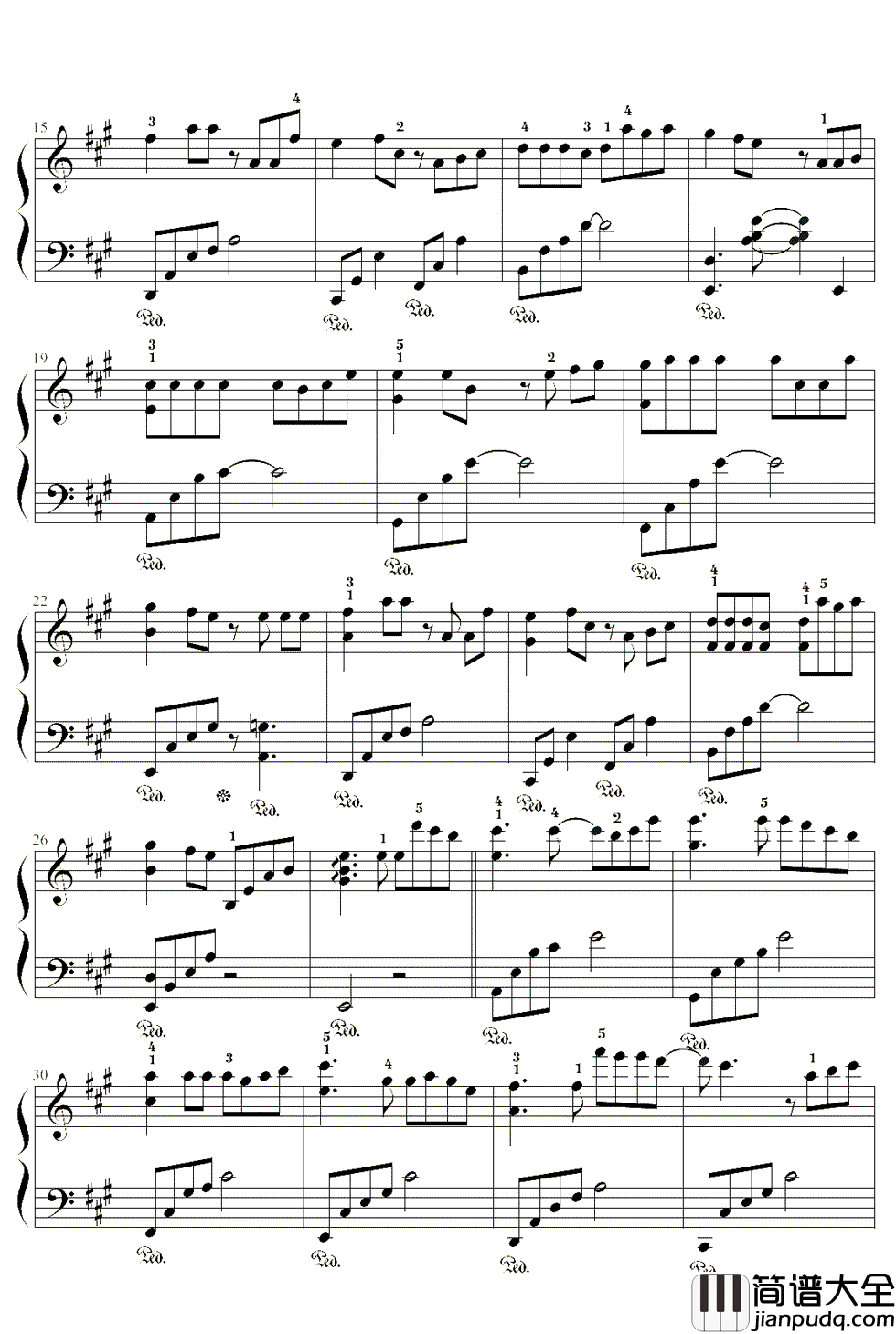 愿得一人心钢琴谱_李行亮_愿得一心人白首不相离