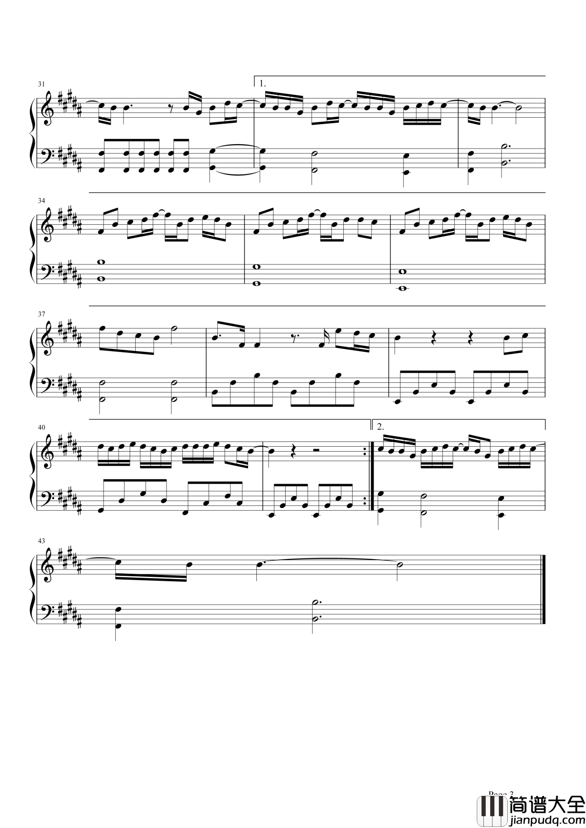 前前前世钢琴谱_RADWIMPS_(ラッドウィンプス)_在这么大的世界里，能够遇见你竟然要如此用力