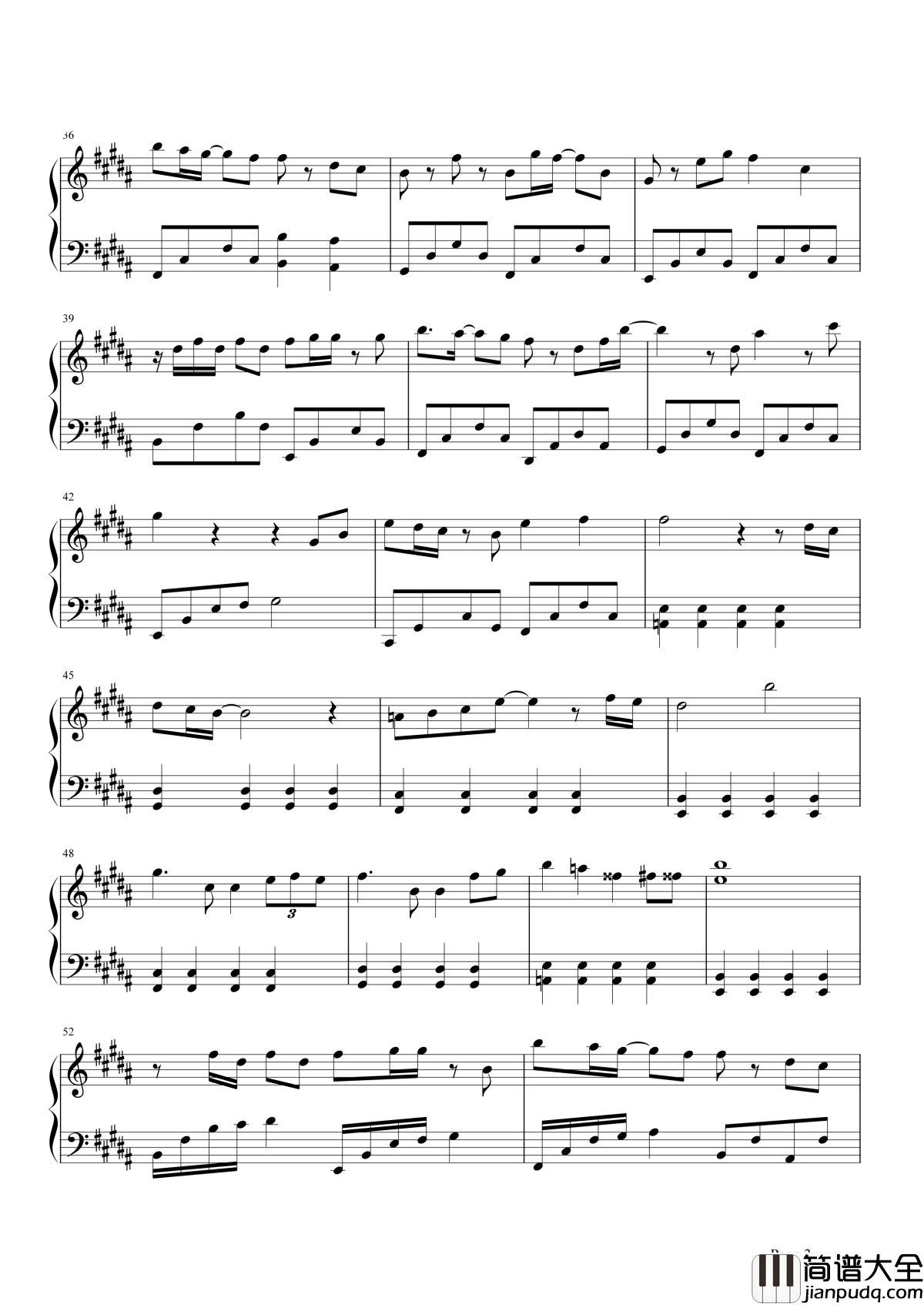 四季钢琴谱_陈奕迅_来自春夏秋冬的灵感，演绎平淡四季中的不平凡