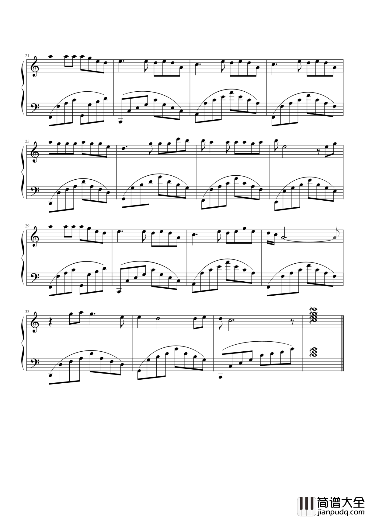 囚鸟钢琴谱_彭羚_我是被你囚禁的鸟_，已经忘了天有多高