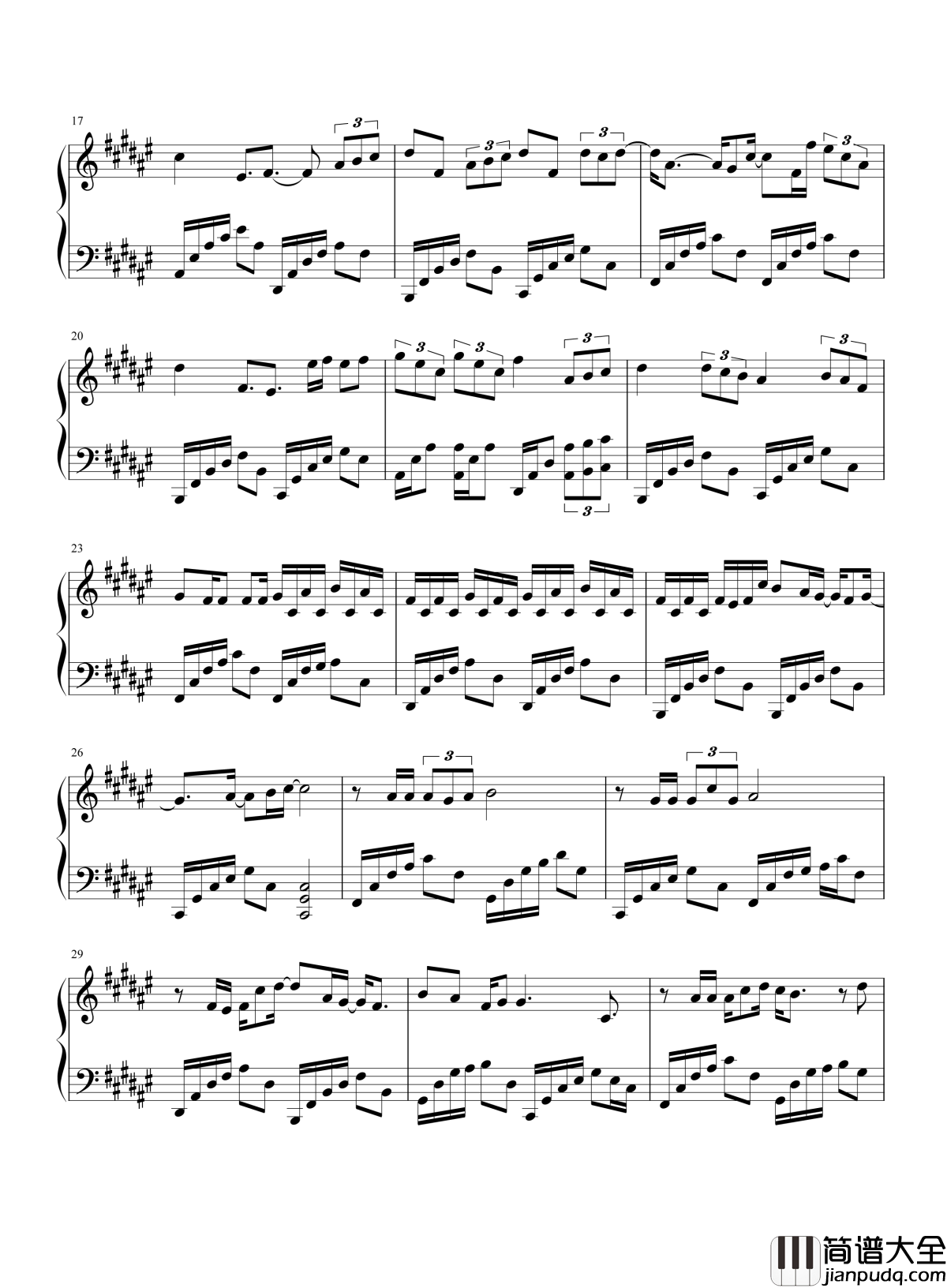 阴天快乐钢琴谱_陈奕迅_阴雨天的时候，要对天空说阴天快乐