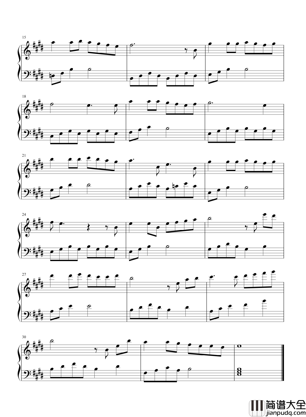 蜗牛钢琴谱_周杰伦_励志了千千万万的人