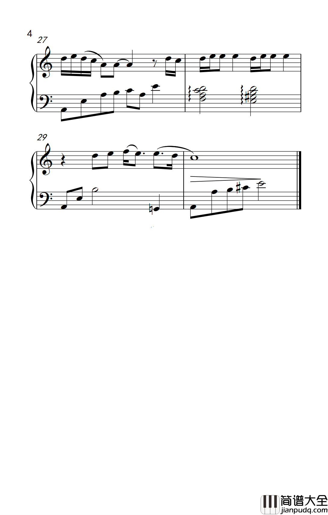 剑伤钢琴谱_李易峰_惜君独凭栏灯火亦阑珊