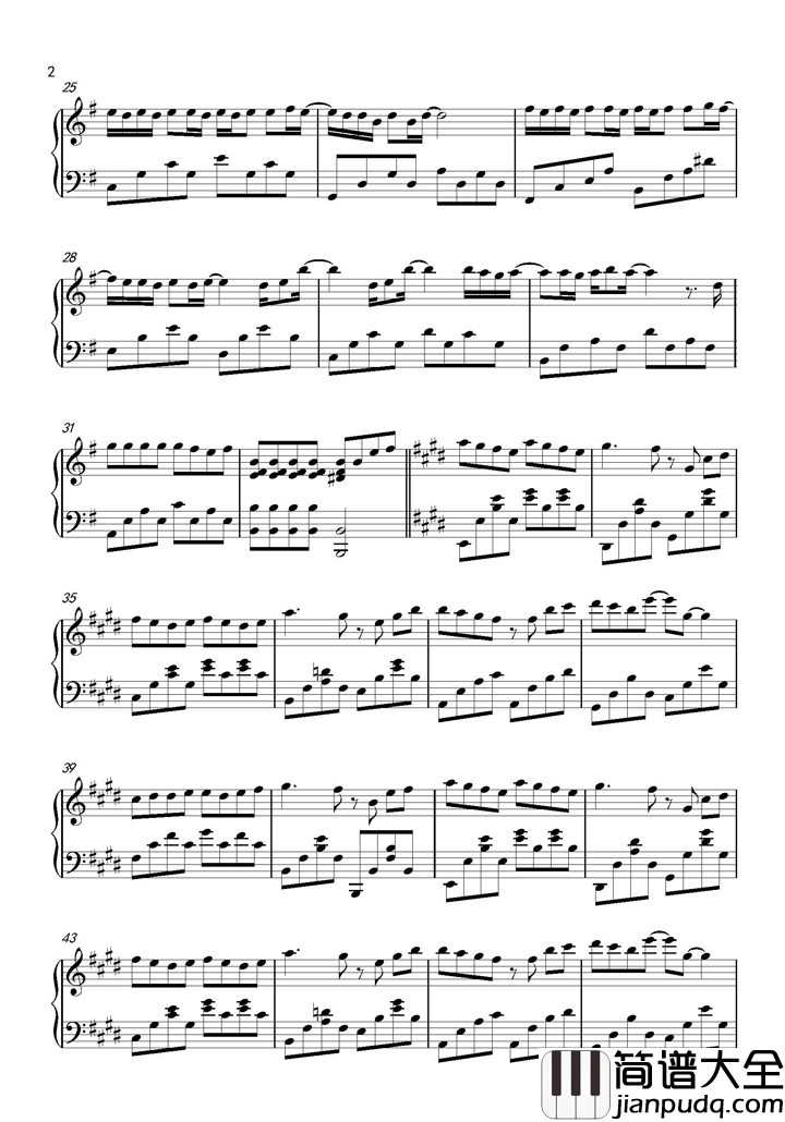 不该钢琴谱_周杰伦_微笑留下转身离开