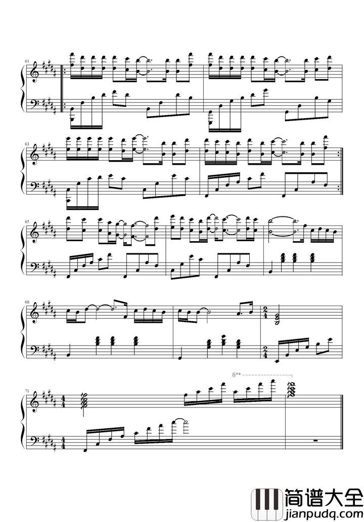 不浪漫罪名钢琴谱_王杰_我没说出一句美丽台词_是你心中一种缺陷定义