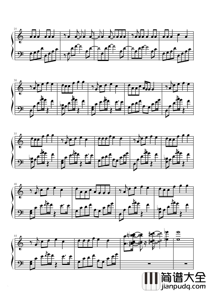 对不起钢琴谱_周杰伦_我想我这辈子适合一个人演戏